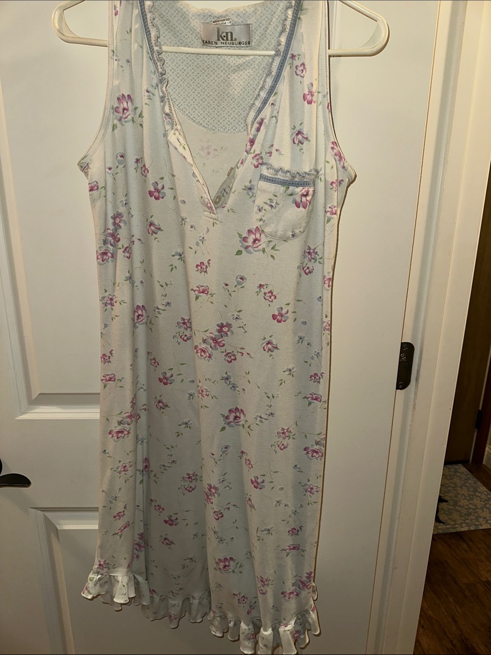 Karen Neuburger Cream Chemise with Pink Floral Detail
